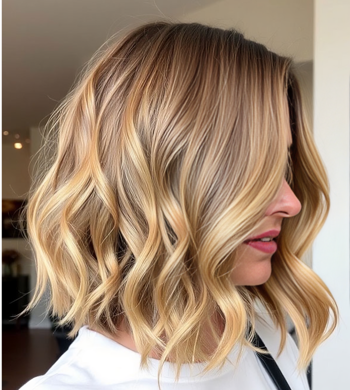 Wavy Hair Textured Bob